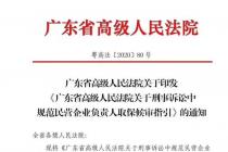 广东高院关于刑事诉讼中规范民营企业负责人取保候审指引（粤高法〔2020〕80号）